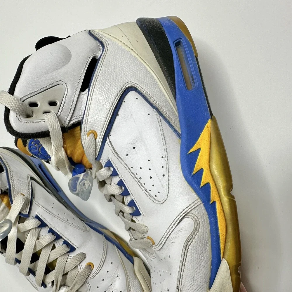 Nike Air Jordan‎ Sixty plus 60+ Laney Size 10.5 Mens Shoes White Blue Yellow